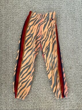 Kids aviator nation Zebra-Stripe pants with Velvet Side Stripes